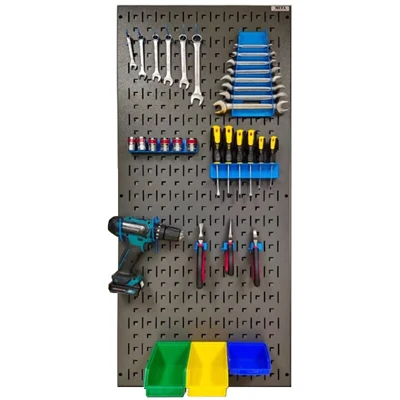 แผงแขวนอเนกประสงค์+META+HT-1135-GR/BL+แผงแขวนเครื่องมือ