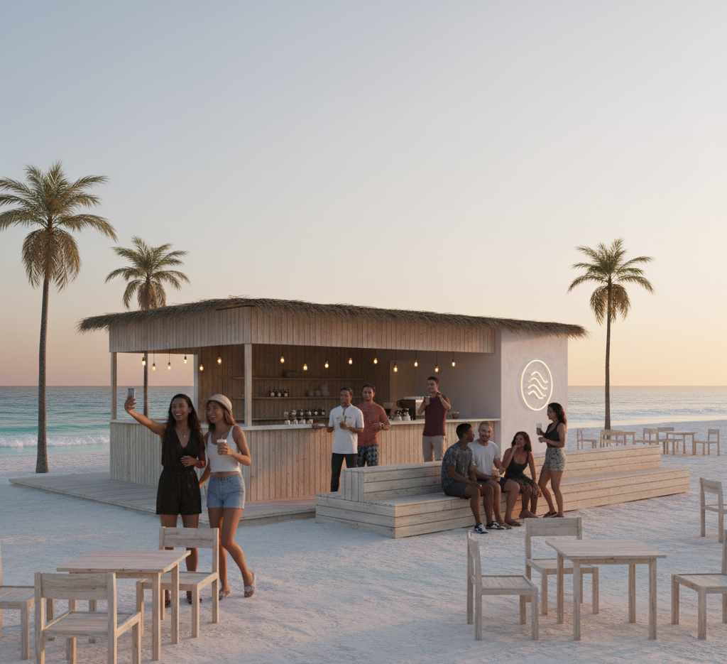 beach-cafe-minimal-style ร้านกาแฟมินิมอล งบน้อย ทะเล