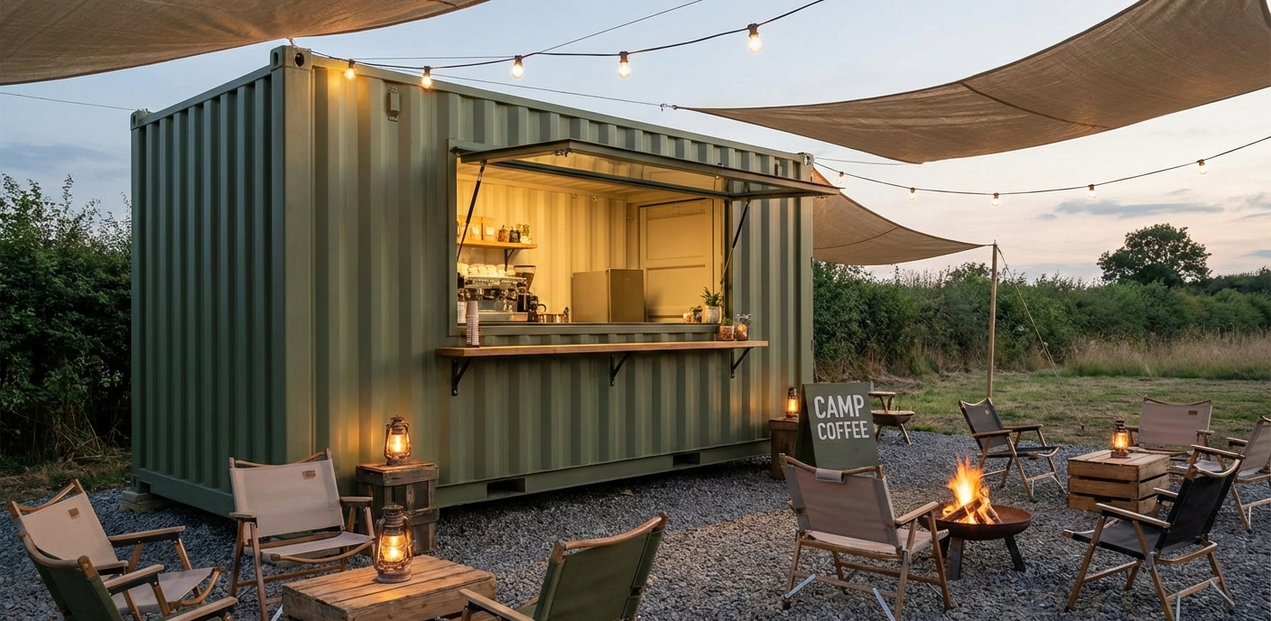 container-cafe-idea ร้านกาแฟมินิมอล งบน้อย ตู้คอนเทนเนอร์