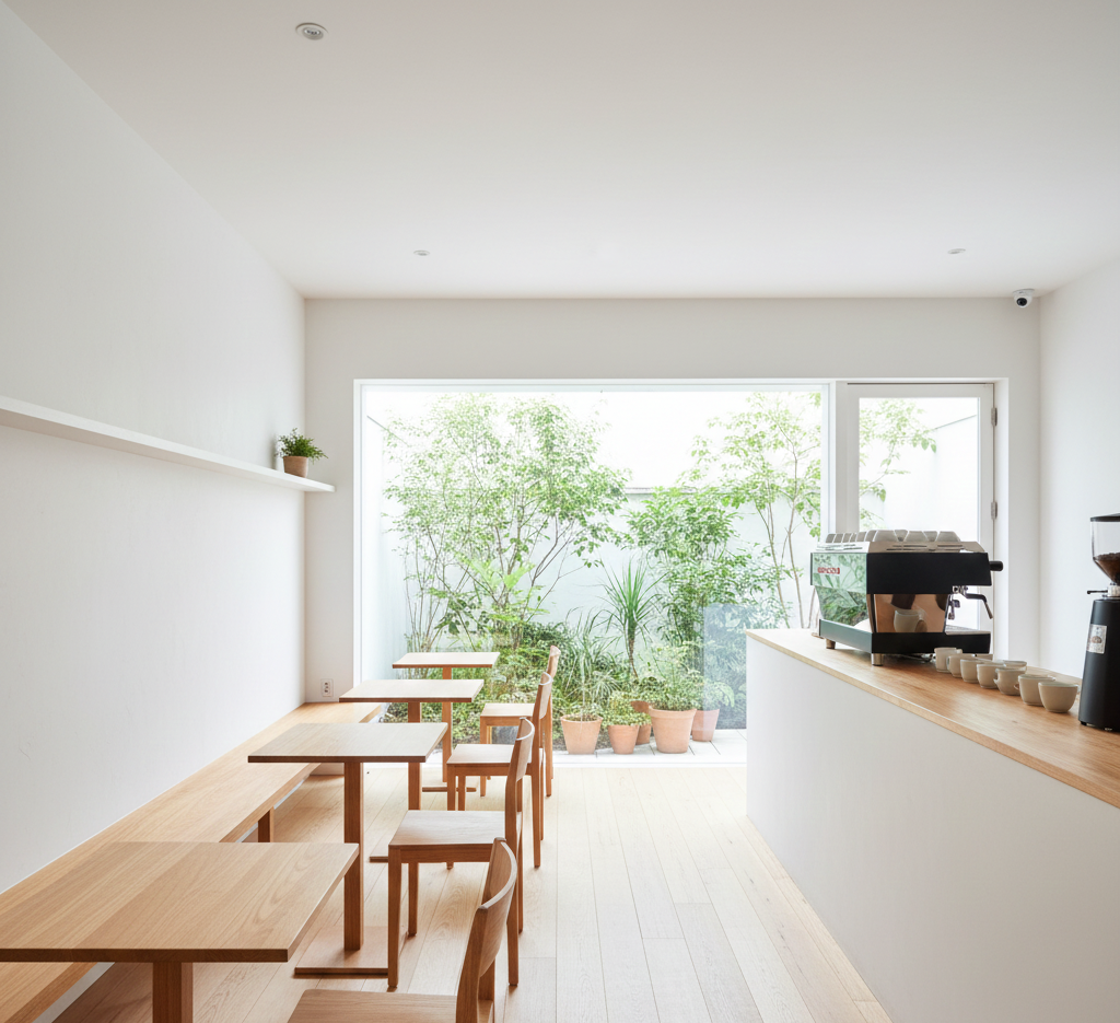 simple-white-coffee ร้านกาแฟมินิมอล งบน้อย สีขาว