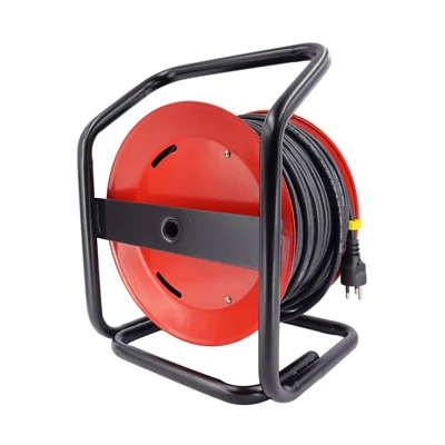 steel-extension-cable-reel-rcbo-30m-warehouse-luzino ล้อเก็บสายไฟเหล็กพร้อมเบรกเกอร์กันไฟดูด กำลัง 3,600 วัตต์ LUZINO รุ่น LT-RCBO-1530 ขนาด 30 เมตร