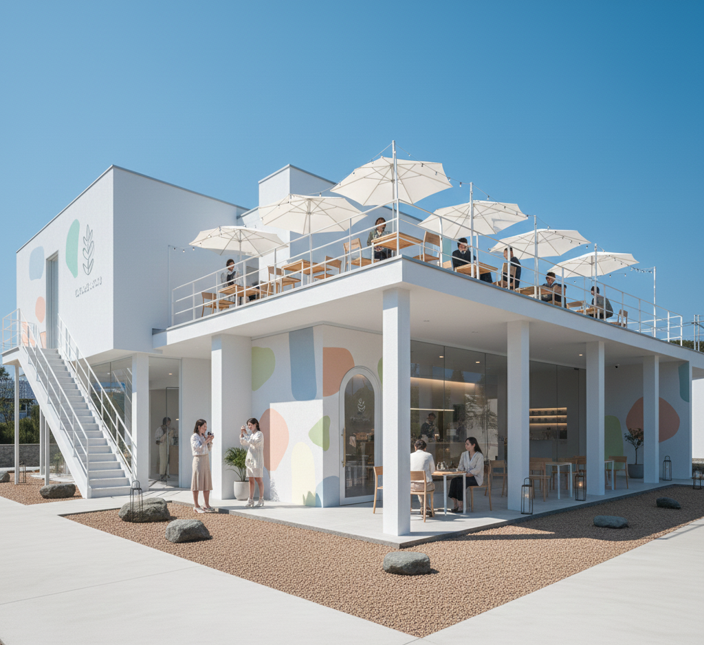 minimal-cafe-with-roof-top ร้านกาแฟมินิมอล งบน้อย มีดาดฟ้านั่งได้