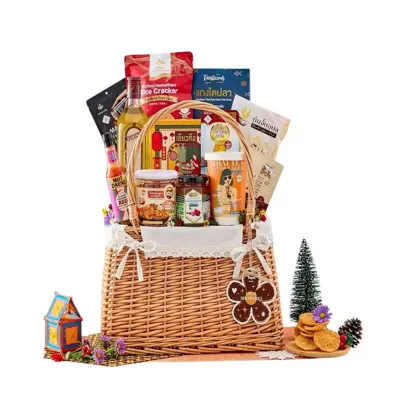 BASKETEER ชุดของขวัญขนมพรีเมียม รุ่น DELECTABLE INDULGENCE GIFT BOX GCC-018 ขนาด 28×20×9 ซม.