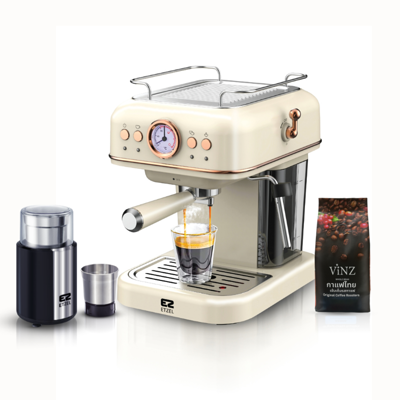 etzel-sn308-sn7820-espresso-grinder-set เครื่องชงกาแฟสด Etzel รุ่น SN308+เครื่องบด SN7820 ฟรี! เมล็ดกาแฟดอยช้าง 250