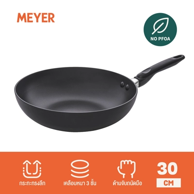 meyer-deep-fry-pan-30cm-induction กระทะผัดทรงลึก Cook n Look Induction สีดำ ขนาด 30 ซม.