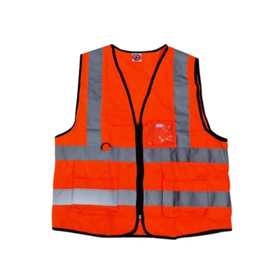 MAPLE SAFETY เสื้อสะท้อนแสง รุ่น RV-31SB ผ้าเรียบสีส้มสะท้อนแสง