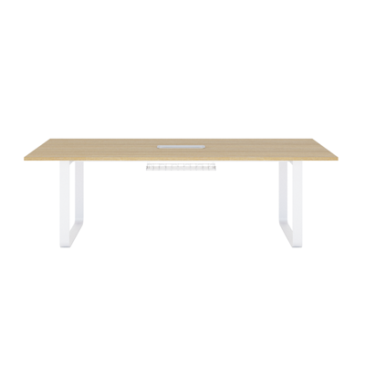 FURRADEC โต๊ะประชุม รุ่น FL-MT2410 สีดาร์กโอ๊ค-ขาเหล็กขาว ขนาด 240x100x75 ซม.