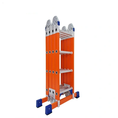 XINGON บันไดไฟเบอร์กลาสพับอเนกประสงค์ 12 ขั้น สีส้ม รับน้ำหนักได้ 150 kg