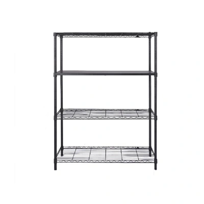 MZG 014-4T 80x40x180cm. ชั้นวางของปรับระดับได้ 4 ชั้น สีดำ