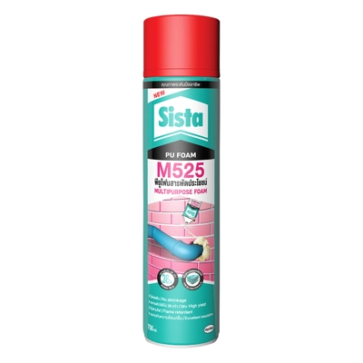 sista-pu-foam-m525-750ml-white พียูโฟม M525 SISTA รุ่น 2201070 ขนาด 750 มล. สีขาว