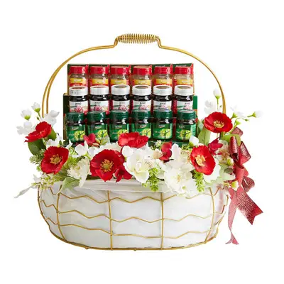 BASKETEER ชุดของขวัญ EXTRAVAGANZA BASKET GWB-055 พร้อมซุปไก่สกัดและรังนก (ขนาด 38x28x40 ซม.)