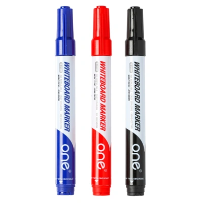 ONE ปากกาไวท์บอร์ดแบบหัวแหลม สีคละ (น้ำเงิน/ดำ/แดง) แพ็ค 3 ด้าม รุ่น G-213B