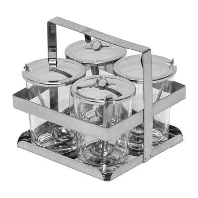 ชุดพวงเครื่องปรุง 4 ชิ้น ROCKET สีเงิน