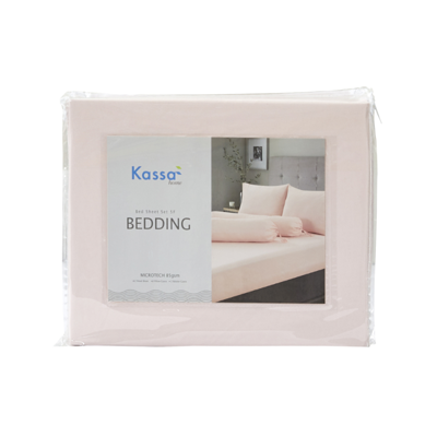 KASSA HOME ชุดผ้าปูที่นอน 5 ฟุต MICROTECH 85 GSM รุ่น XS-10-5PK สีชมพู (ชุด 5 ชิ้น)