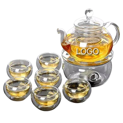 BG ชุดกาน้ําชาพร้อมแก้ว พร้อมสกรีนโลโก้ 1สี 1จุด (สินค้าสั่งผลิต 30-45 วัน/สั่งขั้นต่ำ 100 ชิ้น)