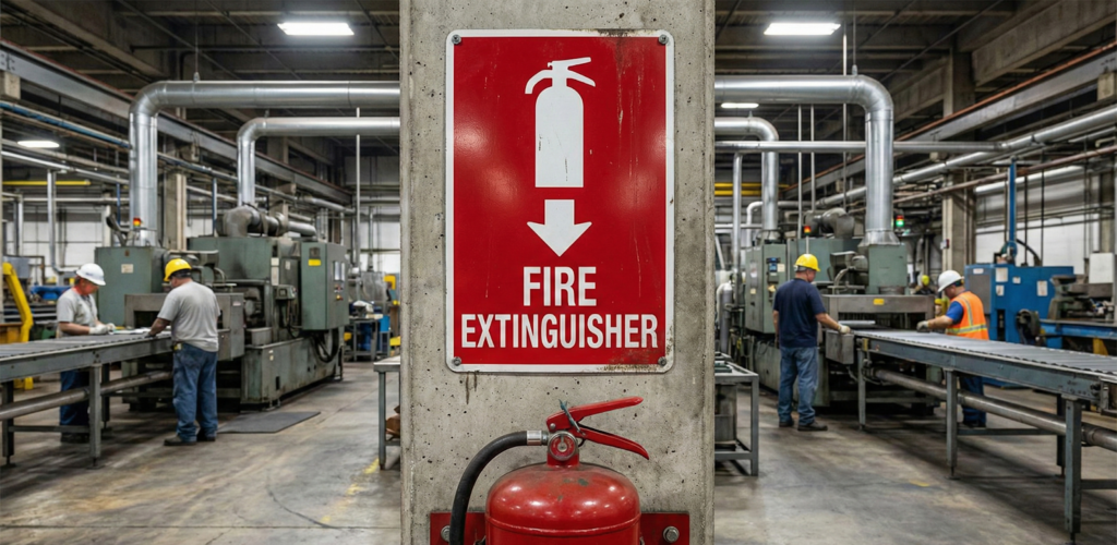 สัญลักษณ์ความปลอดภัย ป้ายถังดับเพลิง