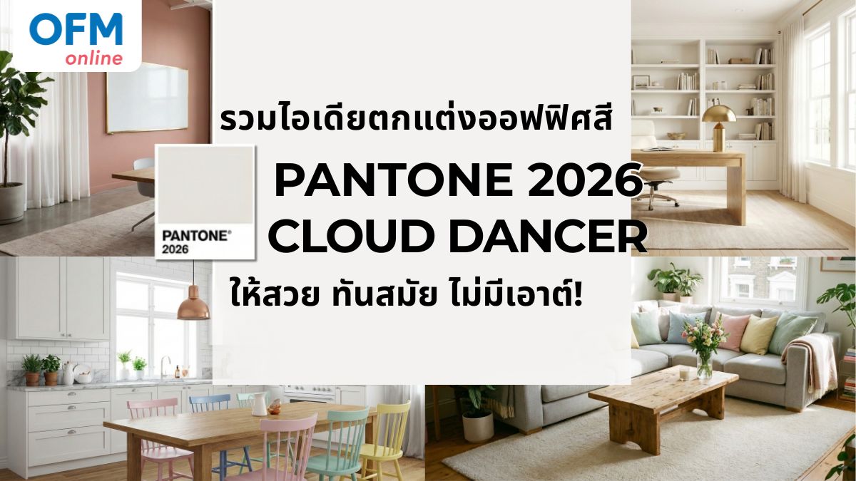 pantone 2026 cloud dancer จัดออฟฟิศ