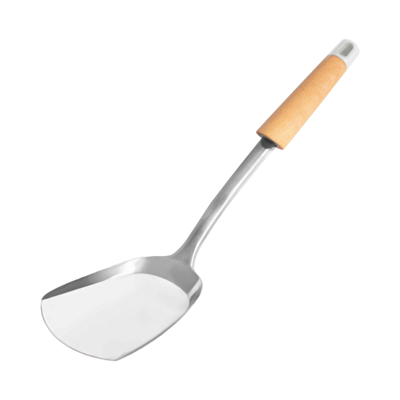 KASSA HOME ตะหลิวสเตนเลส ด้ามไม้ รุ่น SK-3614 W สีขาว-เงิน