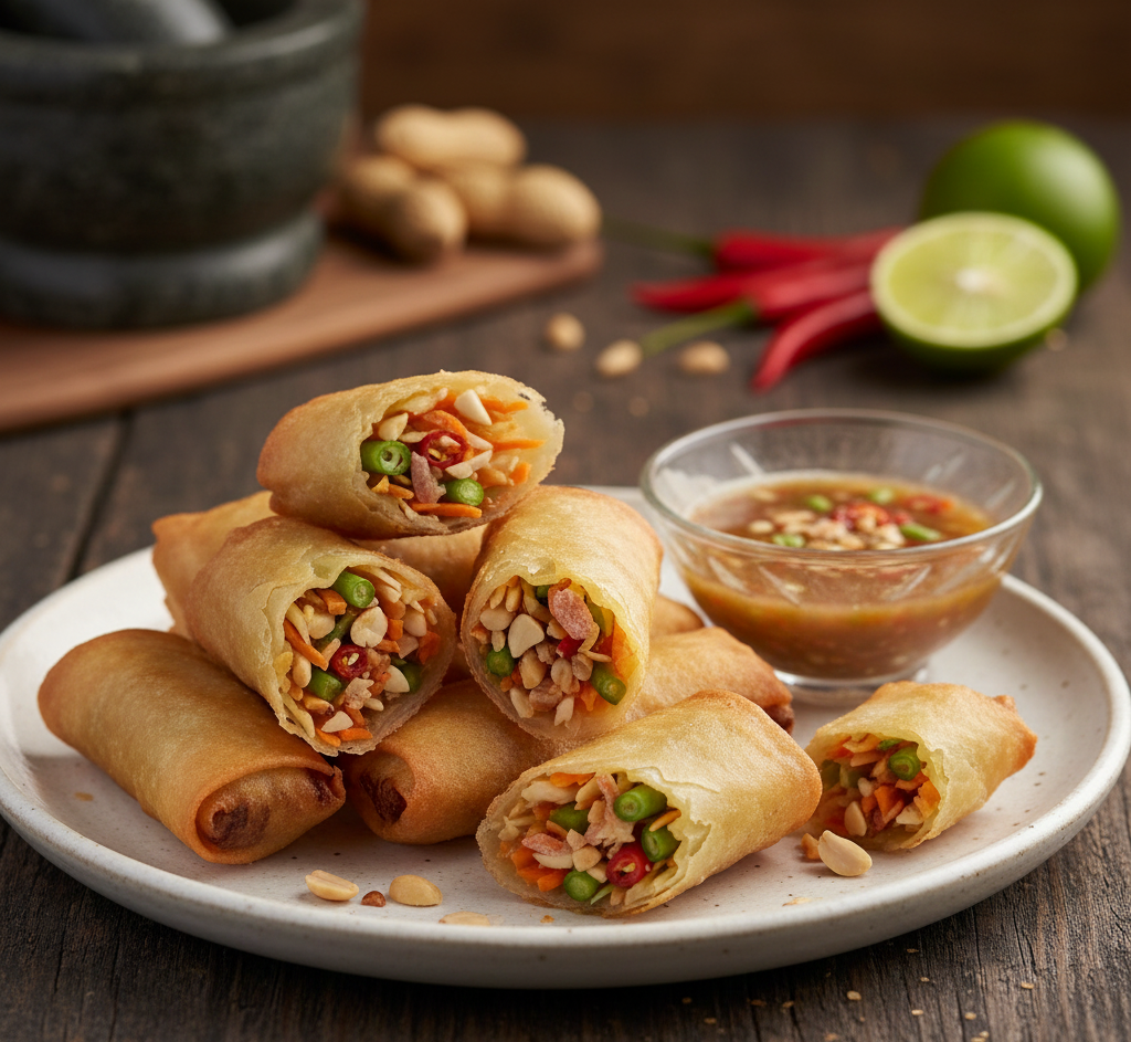 อาหารฟิวชั่นเปาะเปี๊ยะส้มตำ