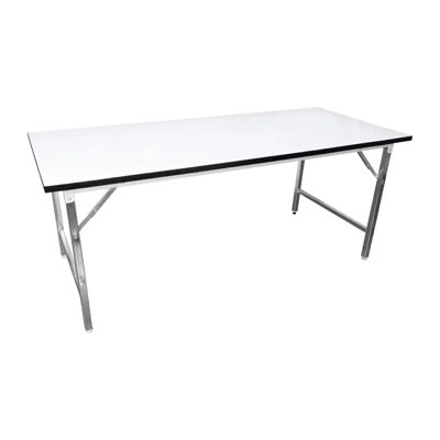 Creative Zone โต๊ะพับขาโครเมียมหน้าโฟเมก้า STG สีขาว ขนาด 180 x 75 ซม.