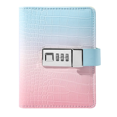 Digital Detox CASSA สมุดโน๊ต A7 มีเส้น พร้อมที่ล๊อครหัส ปกหนังเทียม สีชมพู ขนาด 13x18x5.2 cm