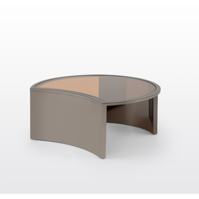 โต๊ะกลาง รุ่น wei2 ขาสแตนเลสสีน้ำตาลเงา topกระจกสีชา