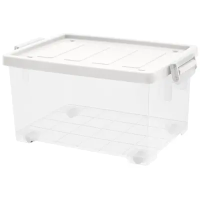 จัดระเบียบเอกสาร JCJ กล่องพลาสติกมีล้อ รุ่น 5112 สีใส ขนาด 36x48.5x26.5 ซม. (25 ลิตร)