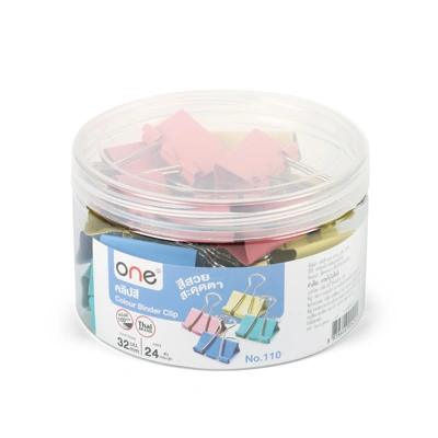 เก็บเอกสาร คลิปสี 32 มม. (กล่อง24ตัว) 110 ONE