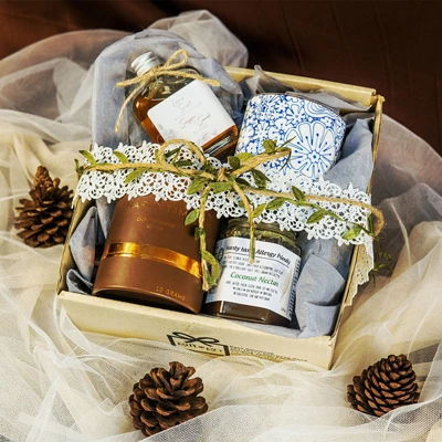 GIFTNGO กระเช้าของขวัญ Neutral Set E GIFTNGO น้ำตาล S (ของขวัญเพื่อสุขภาพ)