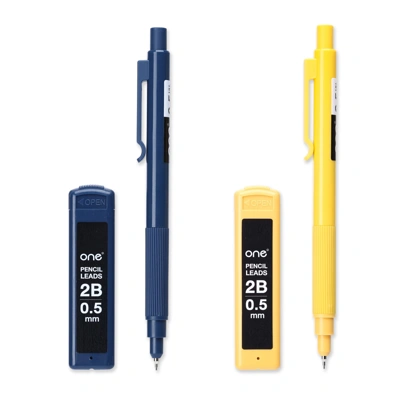ONE ชุดดินสอกด 0.5 มม. พร้อมไส้ดินสอกด 2B คละสี