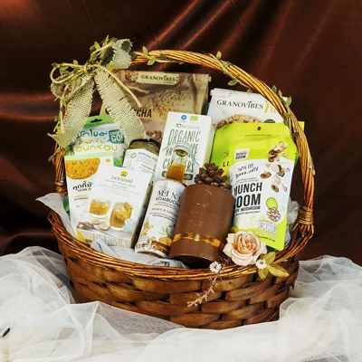 GIFTNGO กระเช้าของขวัญ Neutral Set D GIFTNGO น้ำตาล XL ชุดสุขภาพ ขนาด XL