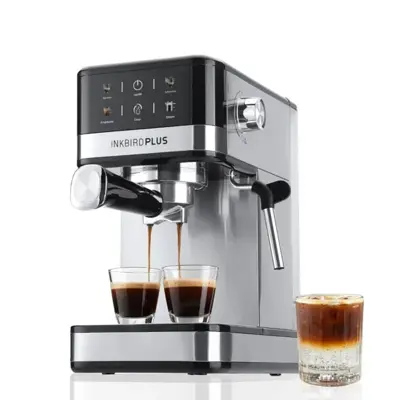 INKBIRD เครื่องชงกาแฟเอสเปรสโซ่ แรงดัน 15 บาร์ รุ่น MK519 สีเงิน