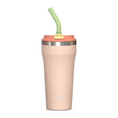 GIO แก้วน้ำสเตนเลสเก็บอุณหภูมิ พร้อมหลอดดูด 16 ออนซ์ รุ่น CT16-Orange สีส้ม