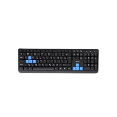 OKER USB KEYBOARD รุ่น KB-318 สีดำ/น้ำเงิน 104 คีย์