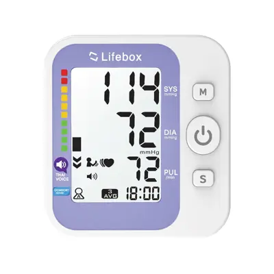 เครื่องวัดความดันยี่ห้อไหนดี LIFEBOX รุ่น L-BM03 TH วัดที่ต้นแขน