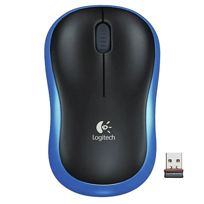 เมาส์ไร้สายออฟติคัล logitech รุ่น m185 สีน้ำเงิน