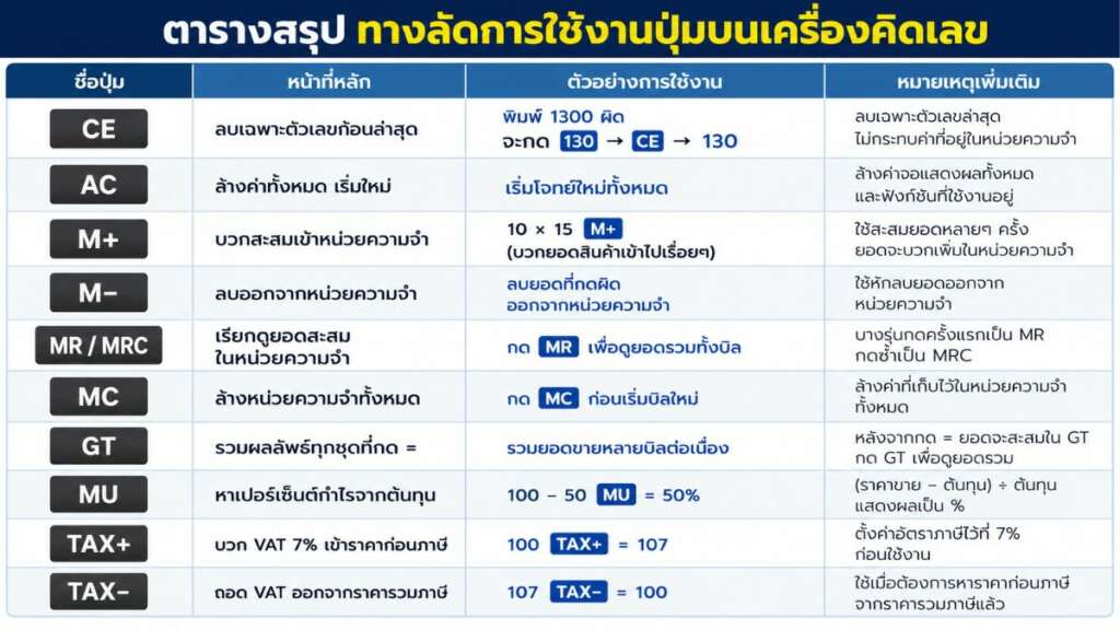 วิธีคิด vat ปุ่มเครื่องคิดเลข