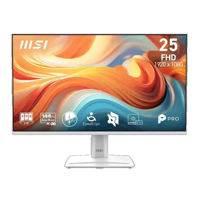 สินค้าใหม่ ofm สิงหาคม 2569 msi จอมอนิเตอร์ รุ่น pro mp251w e14a (ips, fhd, 144hz) สีขาว ขนาด 24.5 นิ้ว