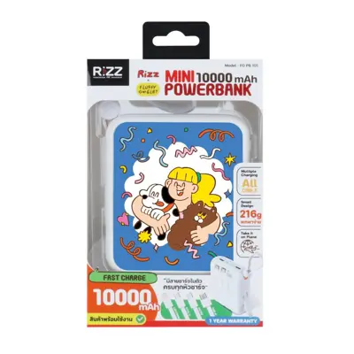 สินค้าใหม่ ofm สิงหาคม 2569 rizz แบตเตอรี่สำรอง fluffy ขนาด 10,000 mah รุ่น fo-pb-101 (คละสี)
