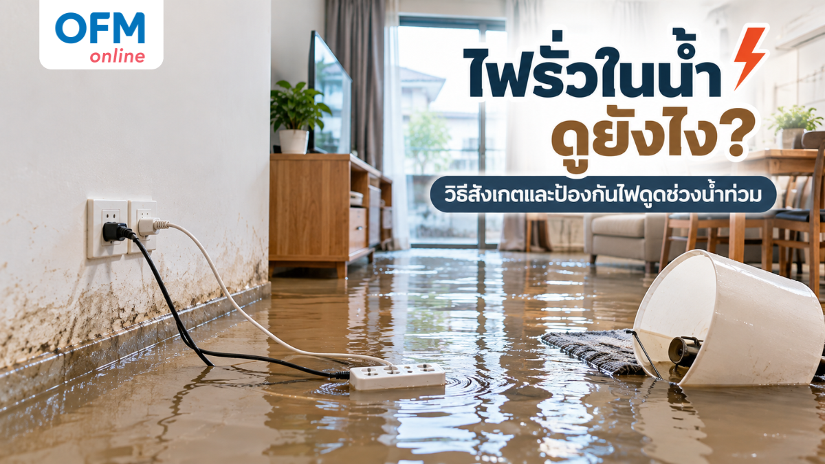 ไฟรั่วในน้ำดูยังไง? วิธีสังเกตและป้องกันไฟดูดช่วงน้ำท่วม