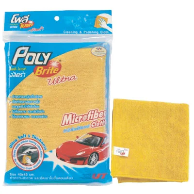ผ้าไมโครไฟเบอร์ ยี่ห้อไหนดี POLY-BRITE รุ่น 661-01 (สีเหลือง 40x40 ซม.)