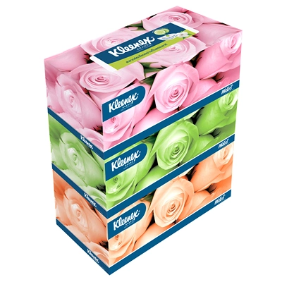 ยี่ห้อทิชชู่ Kleenex กระดาษเช็ดหน้า รุ่น ฟลอรัล (135 แผ่น/กล่อง แพ็ค 3 กล่อง)