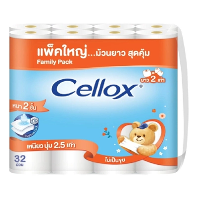ยี่ห้อทิชชู่ Cellox กระดาษชำระ SuperExtra DoubleRoll (แพ็ค 32 ม้วน)