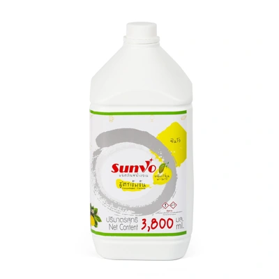 น้ำยาล้างจาน ยี่ห้อไหนดี SUNVO สูตรเข้มข้น กลิ่นมะนาว 3.8 ลิตร