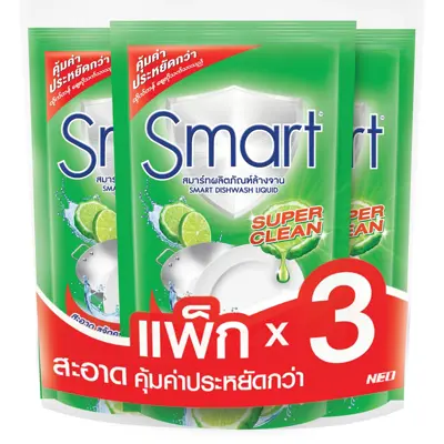 น้ำยาล้างจาน ยี่ห้อไหนดี  SMART สูตร Super Clean 400 มล.