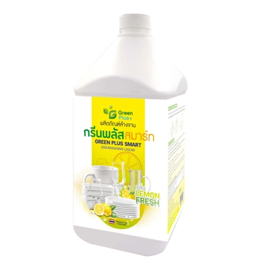 น้ำยาล้างจาน ยี่ห้อไหนดี GREEN PLUS สูตรเข้มข้น กลิ่นเลมอนเฟรช 3,800 มล.